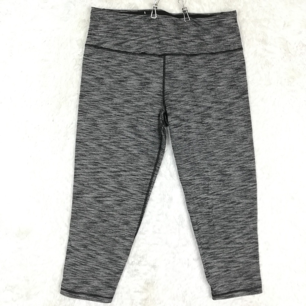 Victoria's Secret Sport Womens Pants Knockout Capri Gray Black Heather Pull On L